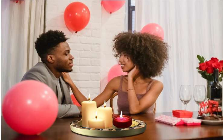 Lovers, a man and a woman in romance